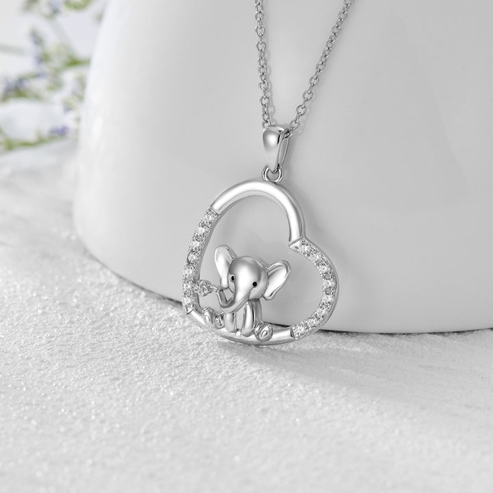 Elephant Necklace 925 Sterling Silver Elephant Pendant Necklace Elephant Jewelry Gifts for Women - Phantomshop21