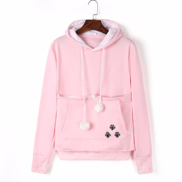 Cute Hoodies Pullover Sweatshirts With Pet Pocket For Cat Clothes Winter Women - Phantomshop21