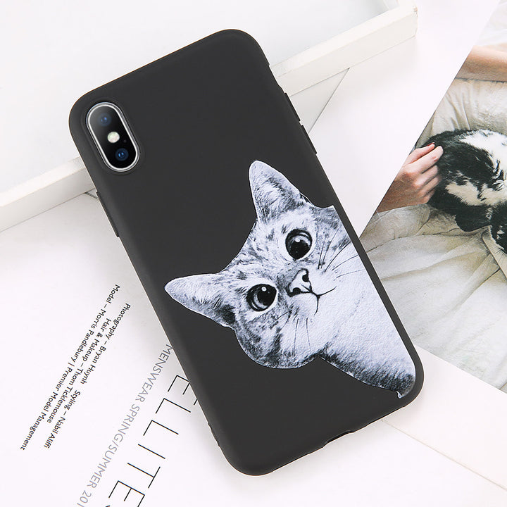 Soft cartoon cat dog fish pattern mobile phone case