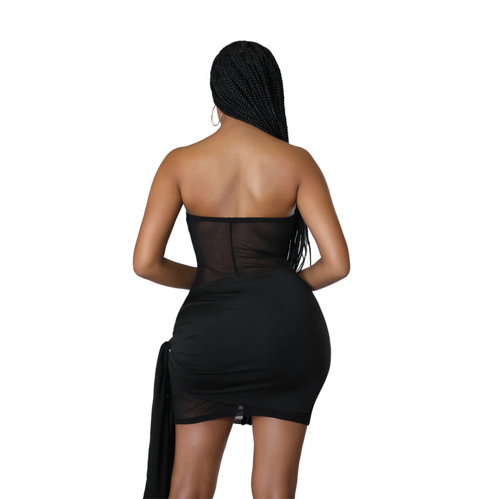 Women's Fitted Mesh Perspective Dress Two Piece Set - Phantomshop21