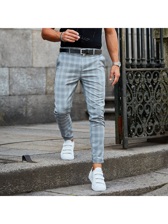 Plaid Print Pants Men's Casual Trousers Loose And Thin - Phantomshop21