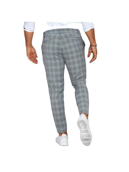 Plaid Print Pants Men's Casual Trousers Loose And Thin - Phantomshop21