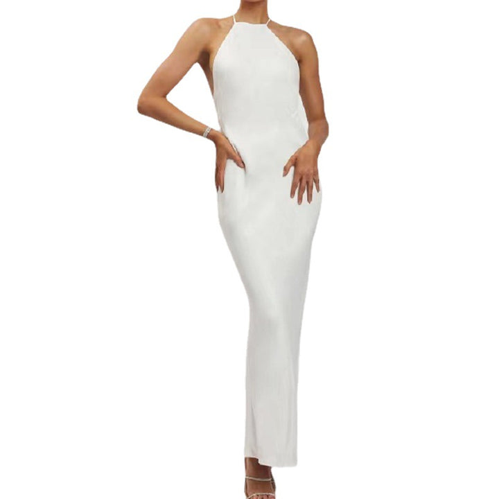Summer White Women's Polyester Neck Dress - Phantomshop21