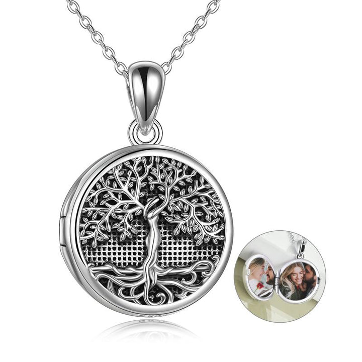 Sterling Silver Tree of Life Locket Necklace That Holds Pictures for Women Jewelry - Phantomshop21