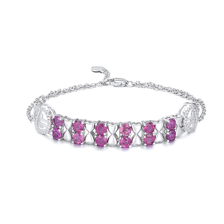 S925 Sterling Silver Purple Garnet Bracelet Women Fashion Zircon Light Luxury Jewelry - Phantomshop21