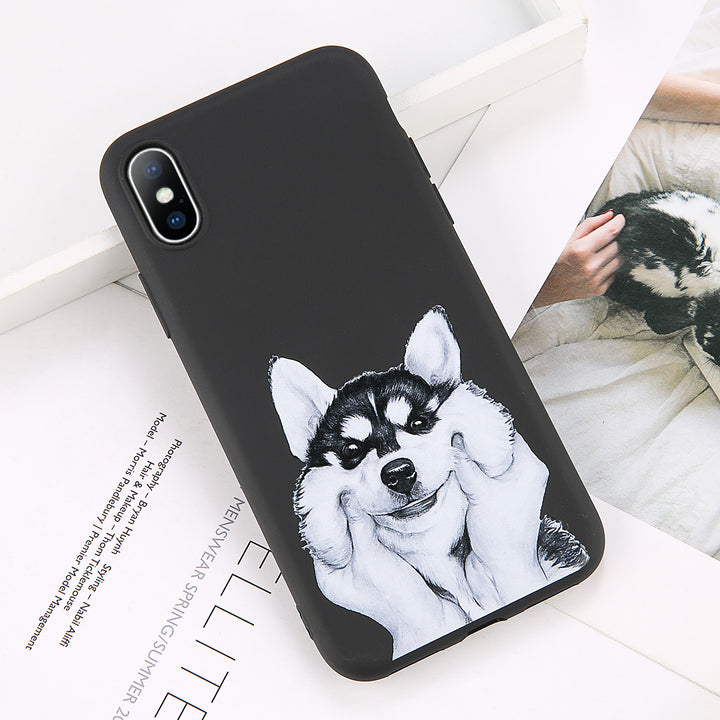 Soft cartoon cat dog fish pattern mobile phone case
