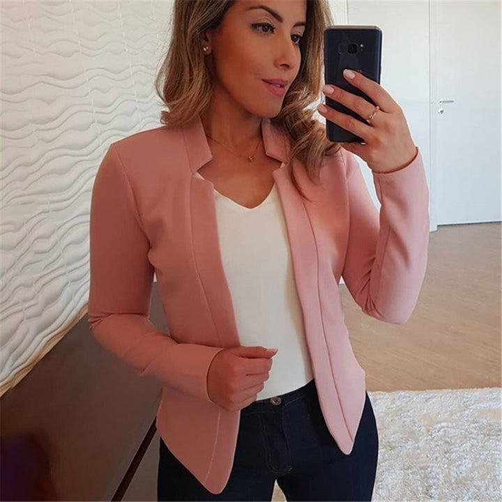 Women's Solid Color Casual Professional Small Blazer Top - Phantomshop21