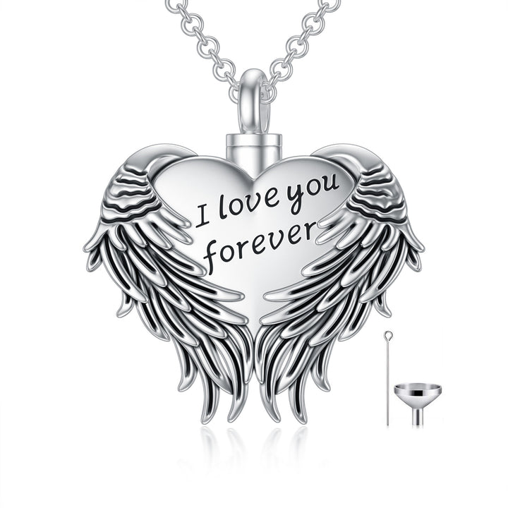 Angel Urns for Human Ashes Sterling Silver Angel Wing Keepsake Pendant Necklace Cremation Jewelry for Women Girls - Phantomshop21