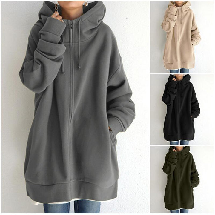 Women's Fuzzy Hoodies Long Sport Pullover Hoodie Full-Zip Hoodie Sweatshirt - Phantomshop21