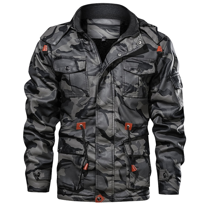 Winter Men Leather Jacket Thick Military Hooded Men Coats - Phantomshop21