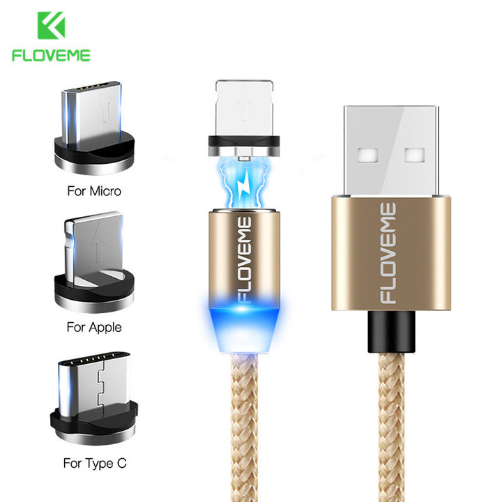 Compatible with Apple, Magnetic Micro USB Cable For Android and IOS Devices