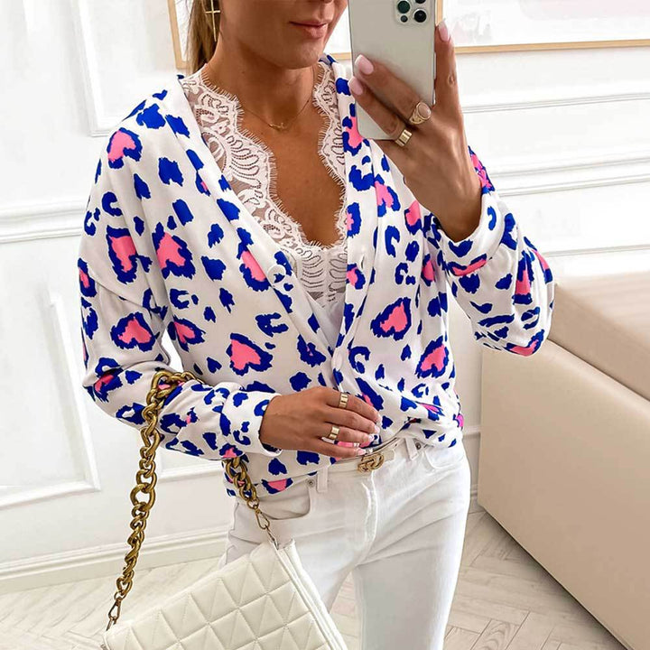 European And American Print Cardigan Single Breasted Long Sleeve Casual Ladies Top - Phantomshop21