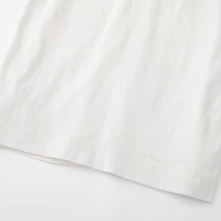 Split Design Cut-out Linen Dress - Phantomshop21