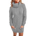 Autumn Winter Turtleneck Round Neck Knitted Dress Sweater - Phantomshop21