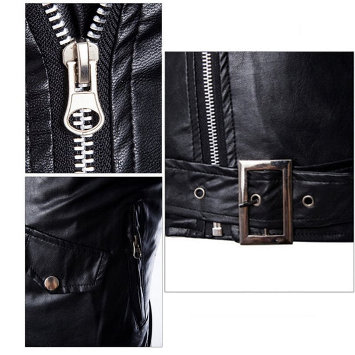 Four Seasons Fashion Men's Motorcycle Pull Leather Jacket - Phantomshop21