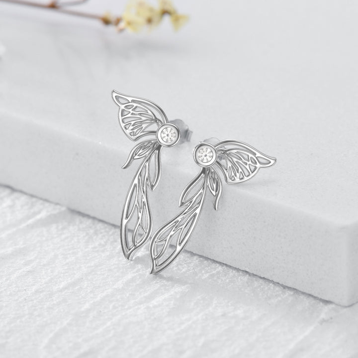 Butterfly Earrings Sterling Silver Butterfly Wing Stud Earrings Butterfly Jewelry Gifts for Women - Phantomshop21