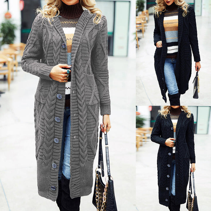 Wool Solid Color Cardigan Loose And Long Oversized Coat - Phantomshop21