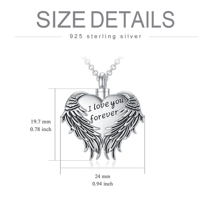 Angel Urns for Human Ashes Sterling Silver Angel Wing Keepsake Pendant Necklace Cremation Jewelry for Women Girls - Phantomshop21