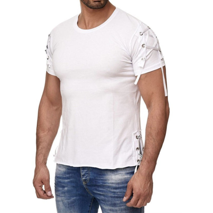 Solid Slim Fit Sports Collarless Youth Cuff T-Shirt - Phantomshop21