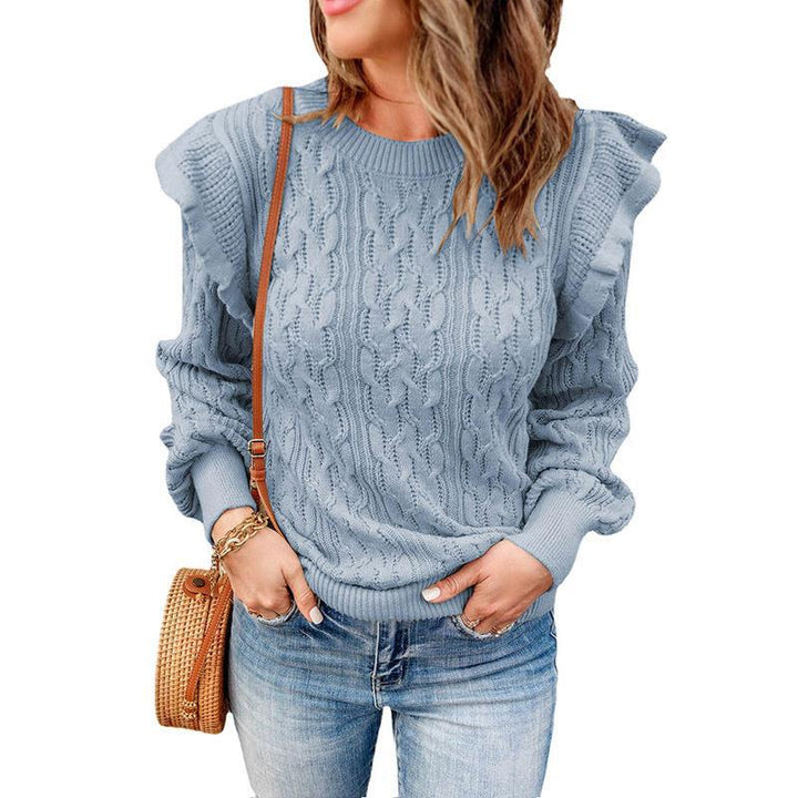 Thickened Solid Color Women's Loose Long-sleeved Bottoming Sweater Top - Phantomshop21