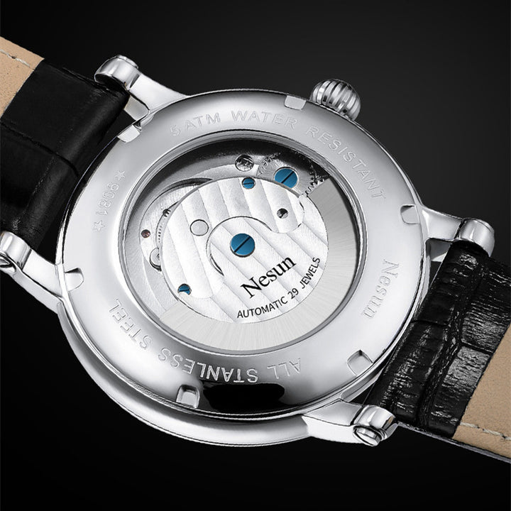 Fashionable Leather Waterproof Automatic Mechanical Watch - Phantomshop21