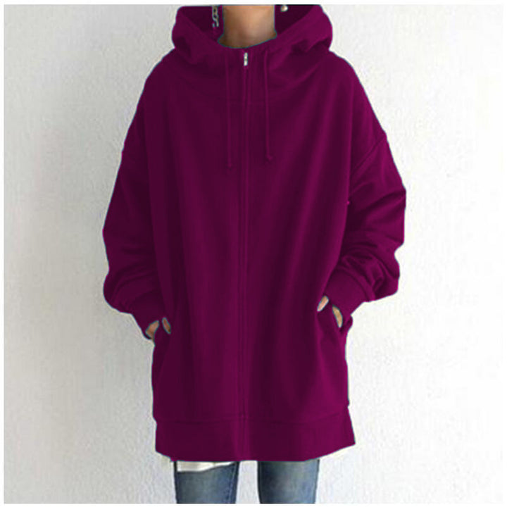 Women's Fuzzy Hoodies Long Sport Pullover Hoodie Full-Zip Hoodie Sweatshirt - Phantomshop21