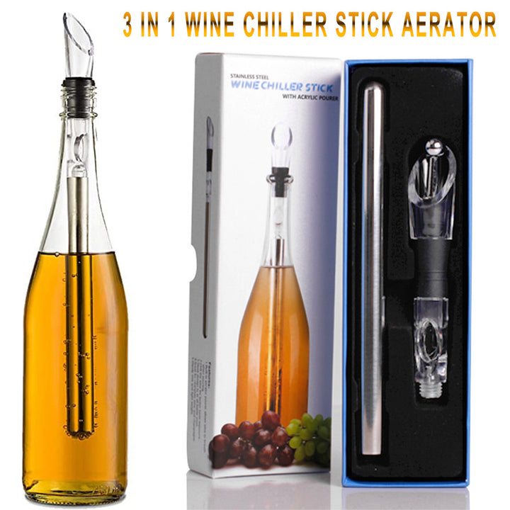 Wine Bottle Cooler Stick Stainless Steel Wine Chilling Rod Leakproof Wine Chiller Beer Beverage Frozening Stick Bar Tools - Phantomshop21