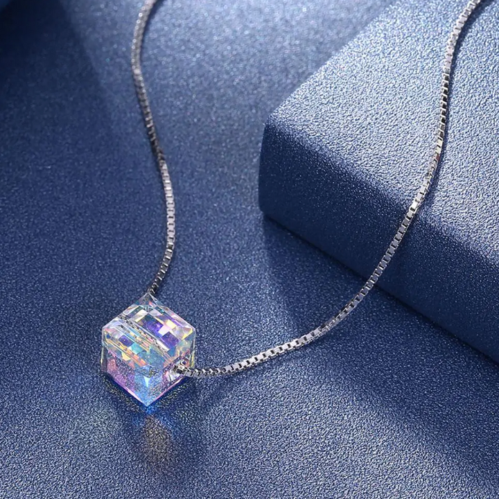 Crystals Aurora Borealis Cube Necklace - Phantomshop21