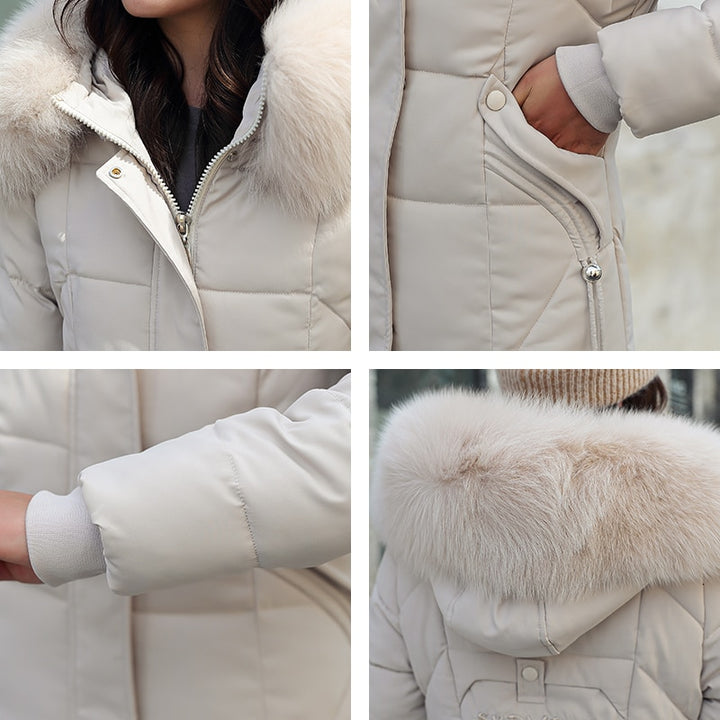 X-long Winter Down Jacket Women 2021 Hooded Solid Casual Women's Down Coat With Fur Collar Solid Thick Overcoat Female - Phantomshop21