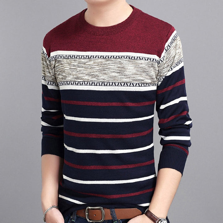 Covrlge Mens Sweater 2019 Autumn New Round Collar Pullover Men Brand Clothing Knit Shirt Slimfit Fashion Polo Sweater MZM050 - Phantomshop21