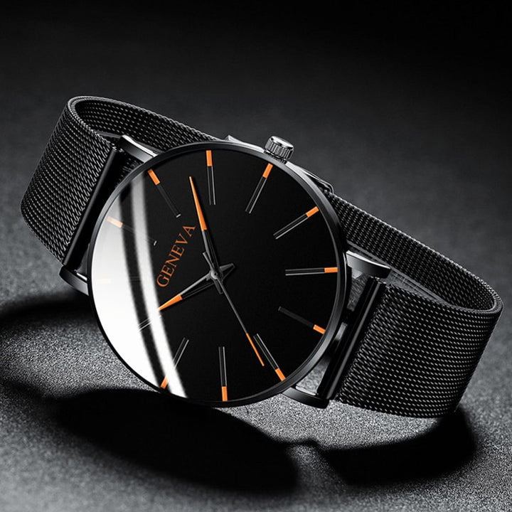 2022 Minimalist Men&#39;s Fashion Ultra Thin Watches Simple Men Business Stainless Steel Mesh Belt Quartz Watch relogio masculino - Phantomshop21