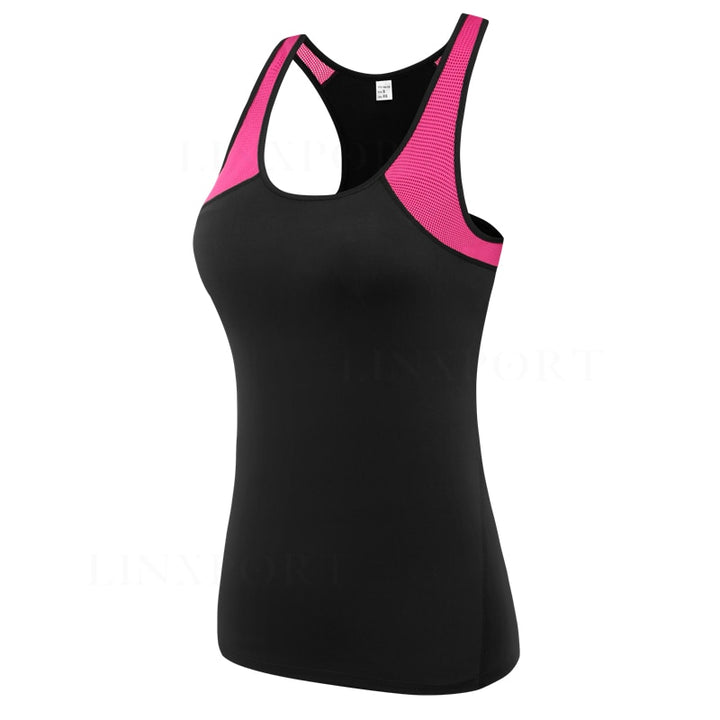 New Women&#39;s Sports Vest Professional Quick-drying Fitness Tank Top Active Workout Yoga Clothes T-shirt Running Gym Jogging Vest - Phantomshop21