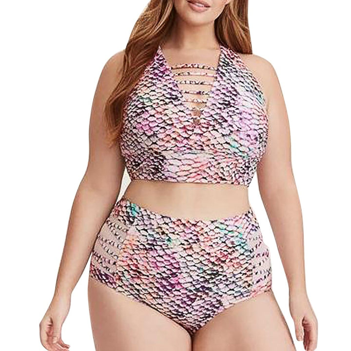 Women's Bathing Suits Two Piece Women Fish Scale Print High Waist Swimsuits 22 Woman's Bathing Suit - Phantomshop21