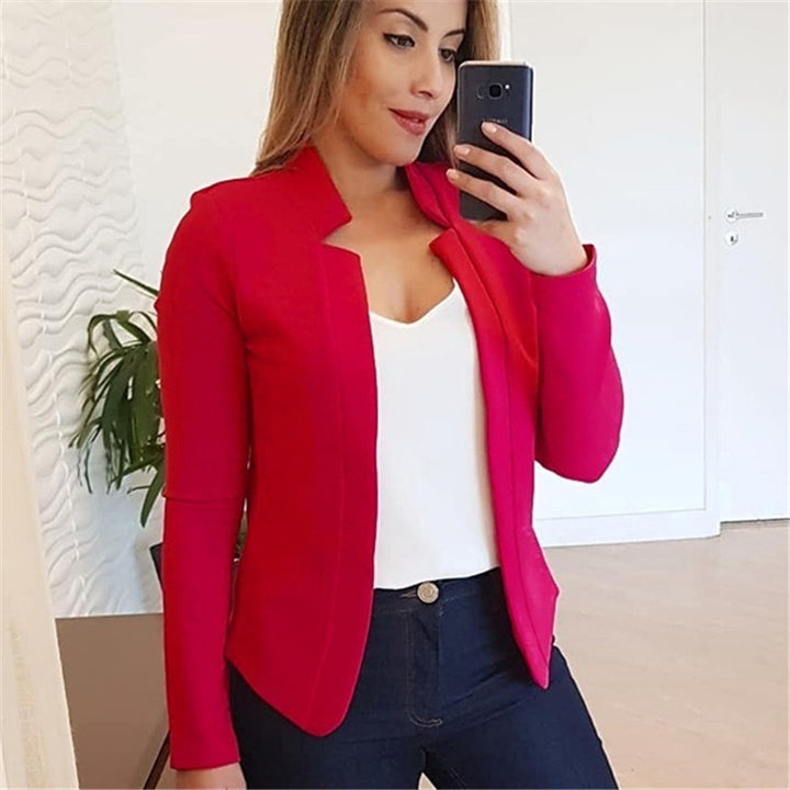 Women's Solid Color Casual Professional Small Blazer Top - Phantomshop21
