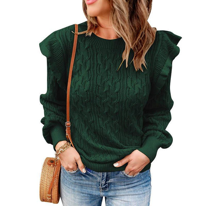 Thickened Solid Color Women's Loose Long-sleeved Bottoming Sweater Top - Phantomshop21