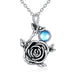 Rose Necklace Sterling Silver Moonstone Pendant Jewelry Gifts for Women - Phantomshop21