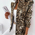 Check Leopard Print Zip Ruffle Shoulder Jacket - Phantomshop21
