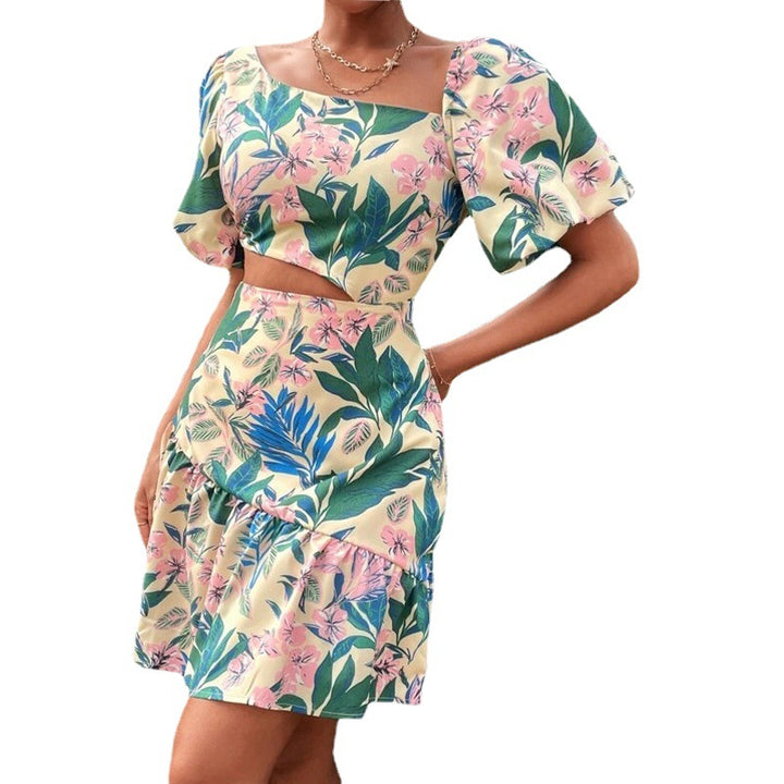Womens Dresses Large Size Floral Print Dress - Phantomshop21