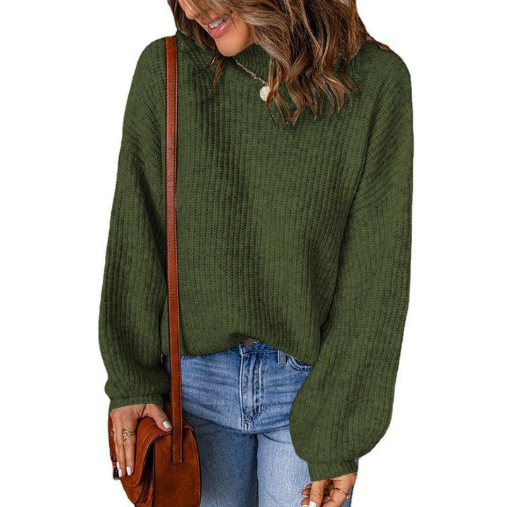 Women's Autumn And Winter Turtleneck Solid Color Loose Pullover Sweater - Phantomshop21
