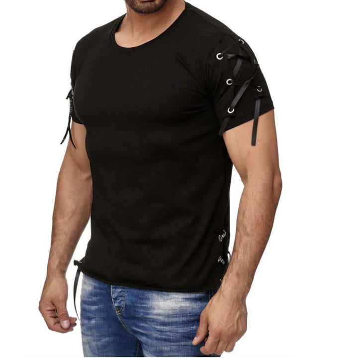 Solid Slim Fit Sports Collarless Youth Cuff T-Shirt - Phantomshop21