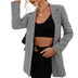 European And American Single Breasted Houndstooth Plaid Casual Suit Top - Phantomshop21