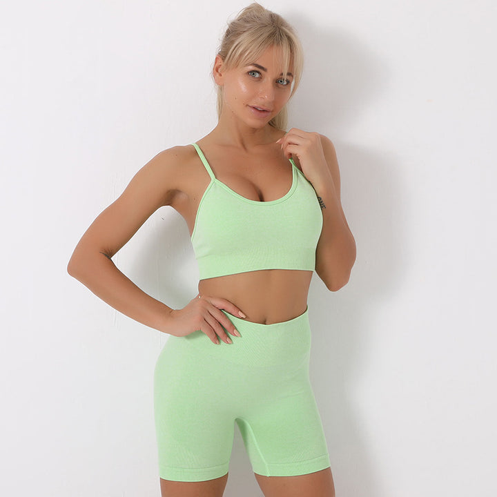 Yoga Clothing Suit Women's Quick-drying Sports Fitness Clothing Running Tight Nude Shorts - Phantomshop21
