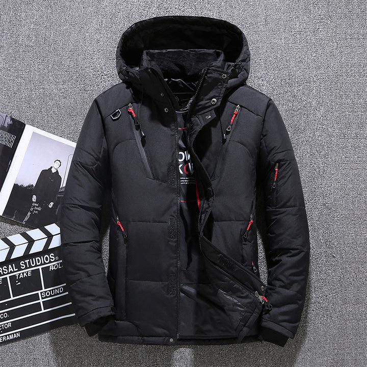 Winter Thick Men Jacket Solid Hooded Coats Hat Detachable Jacket - Phantomshop21