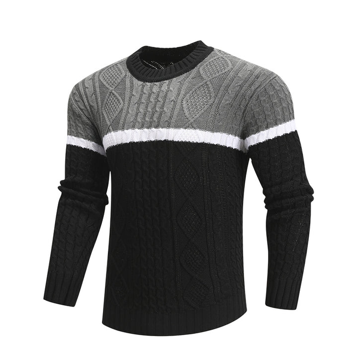Men Casual Knitted Soft Cotton Sweaters Pullover Men Winter New Fashion Striped O-Neck Sweater - Phantomshop21