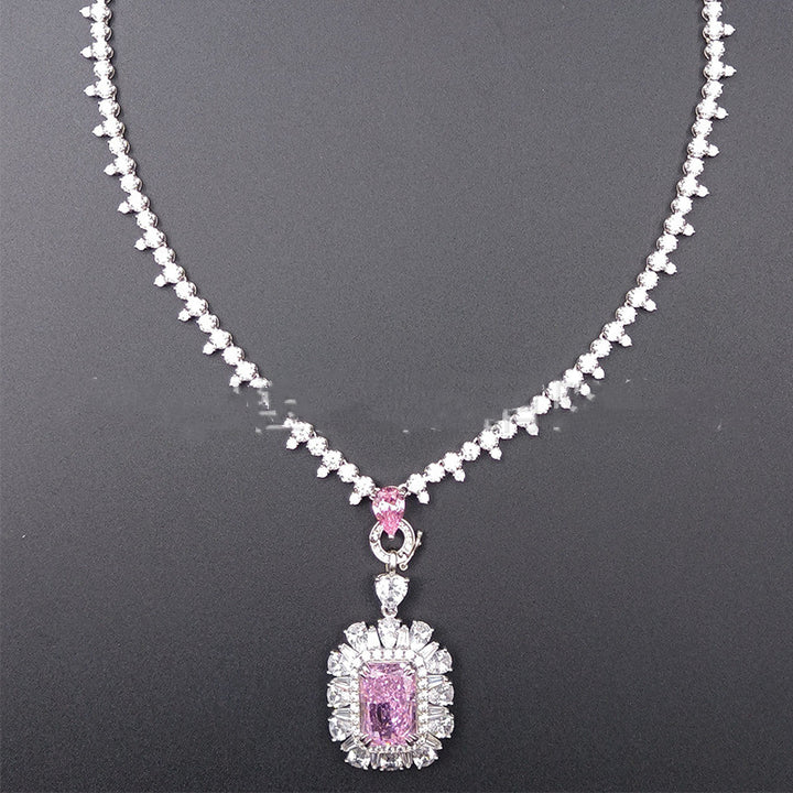 Zhou Hengfu Jewelry S925 Silver Cubic Zirconia Necklace Necklace Women - Phantomshop21