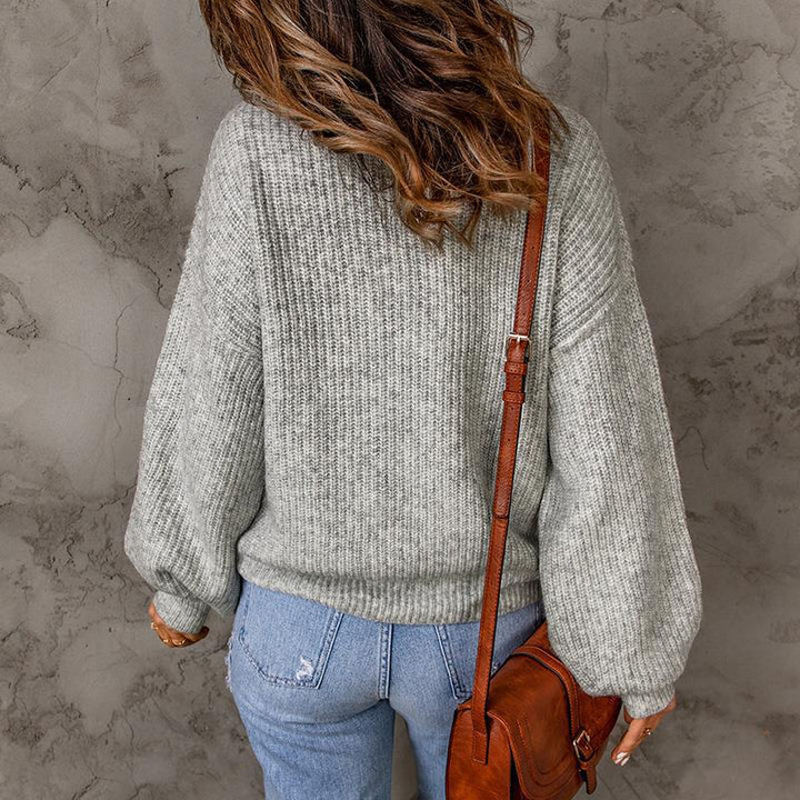 Women's Autumn And Winter Turtleneck Solid Color Loose Pullover Sweater - Phantomshop21